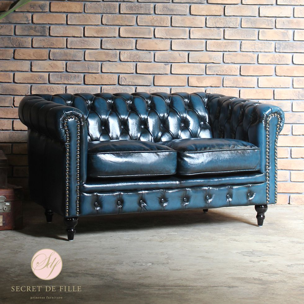 チェスターフィールド ソファ 2人掛け 二人掛け 2人用 二人用 ラブソファ アンティーク 家具 ヴィンセ..