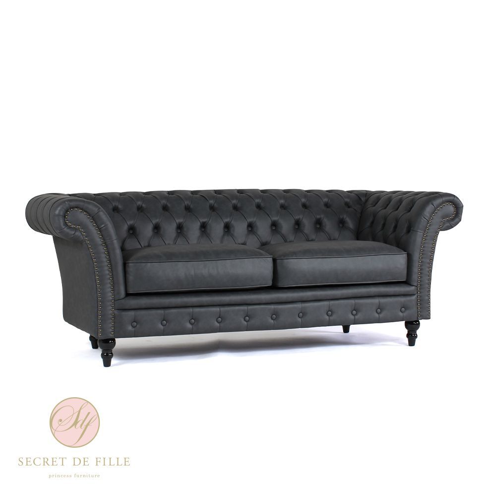 チェスターフィールド ソファ 3人 掛け 三人掛け 3人用 アンティーク 風 家具 ヴィンセント ヨーロッパ ソファー イギリス クラシック ヨーロピアン おしゃれ ヴィンテージ 輸入家具 かわいい レトロ モダン コンパクト | 3人掛けソファ 3人がけ レザー リプロ E 187*82*66