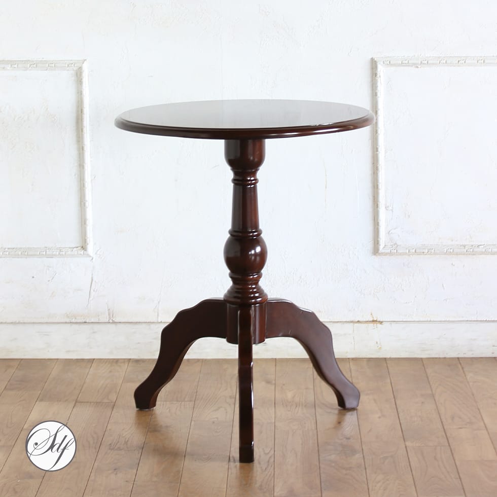 サイド テーブル 丸 円型 ラウンドテーブル アンティーク ロココ 家具 フレンチ ヨーロッパ 姫系 エレガント シャビーシック イギリス 英国 フォトスタジオ エステ サロン 美容室 カフェテーブル レストラン 飲食 ホテル アパレル 待合室 新品 リプロ 61*61*50