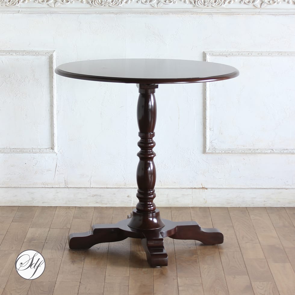 カフェテーブル 円形 丸 サイドテーブル 円形テーブル ラウンドテーブル アンティーク 調 家具 フレンチ シャビーシック イギリス 英国 フォトスタジオ サロン 店舗 什器 レストラン 飲食 ホテルライク コーヒーテーブル テラス 席 リプロ 80*80*35