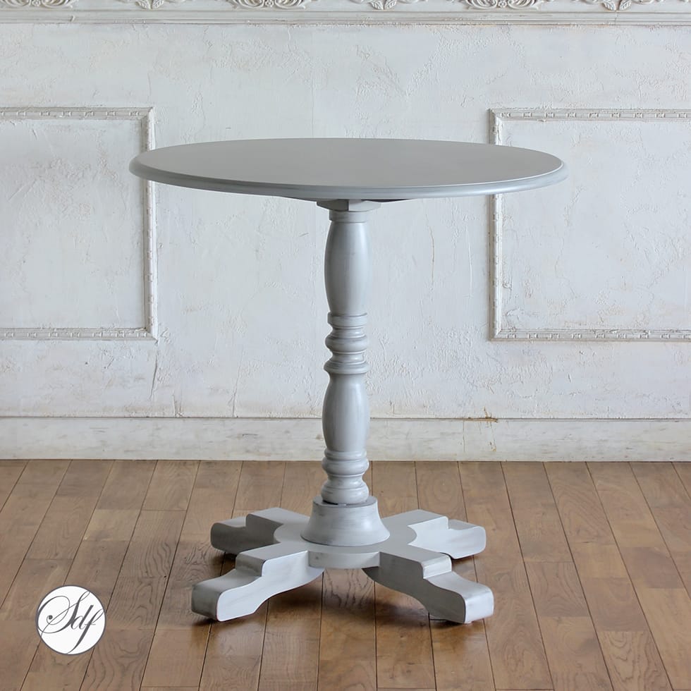 サイドテーブル 幅Φ75cm 丸 円型 おしゃれ シャビーシック カフェテーブル 机 フレンチ ヨーロッパ エレガント アンティーク イギリス 英国 │店舗什器 レストラン 飲食 什器 ロビー 受付 待合室 テーブル エイジング 家具 新品 リプロ 80*80*35