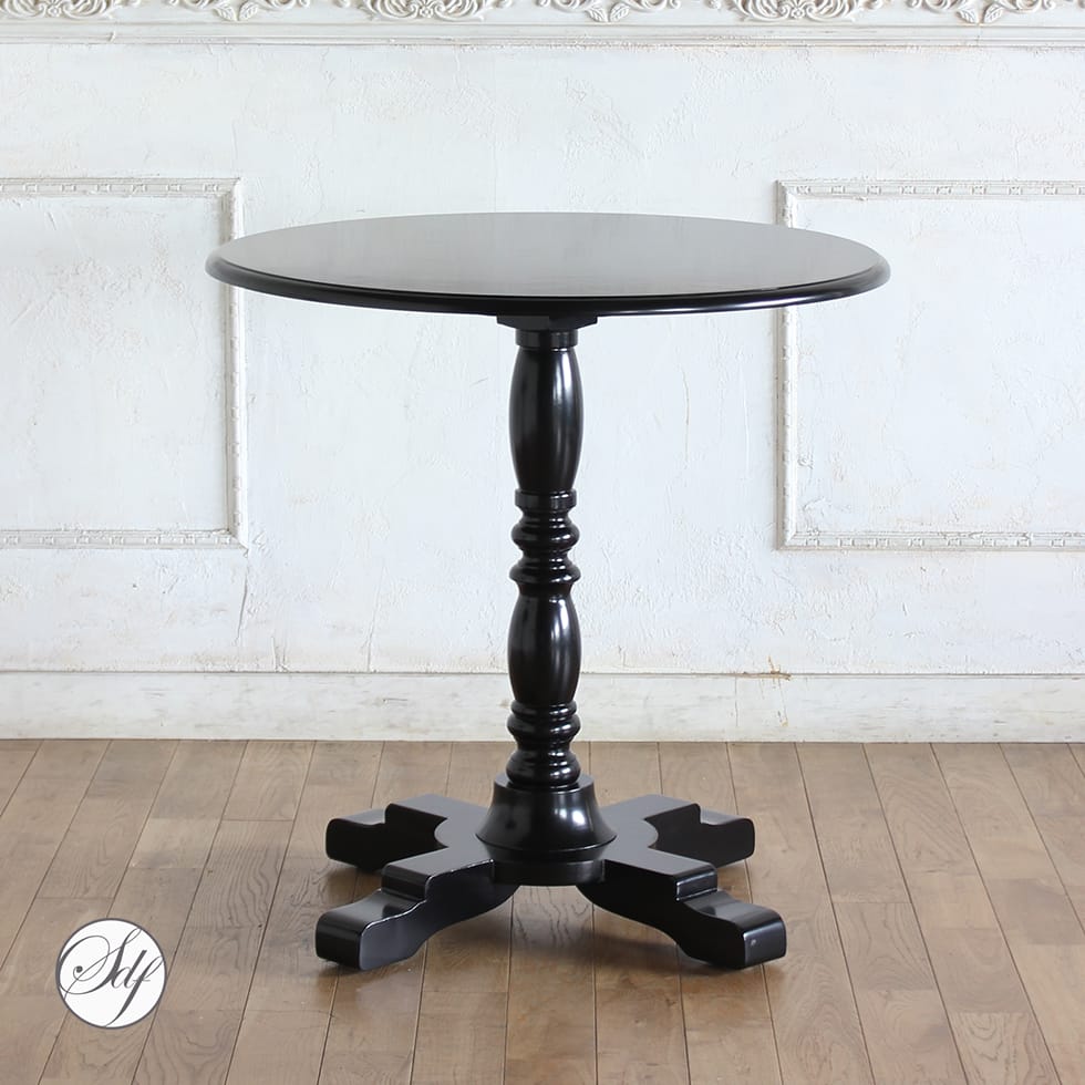 カフェテーブル 円形 丸 サイドテーブル 円形テーブル ラウンドテーブル アンティーク 調 家具 フレンチ シャビーシック イギリス 英国 フォトスタジオ サロン 店舗 什器 レストラン 飲食 ホテルライク コーヒーテーブル テラス 席 リプロ 80*80*35