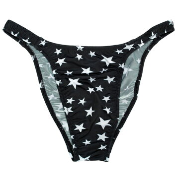 ビキニブリーフ ハイレグ スタープリント スーパーストレッチ2WAY生地 ユニセックス 脇細はぎ無し Mサイズ Lサイズ
