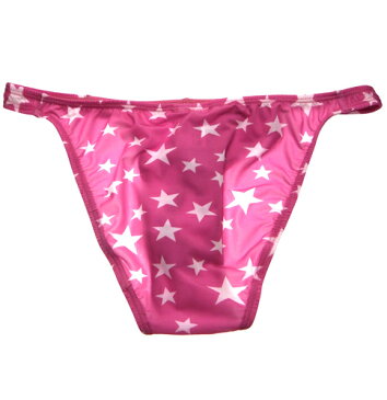 メンズビキニパンツ ハイレグ バナナブリーフ スタープリント スーパーストレッチ2WAY生地 Mサイズ Lサイズ