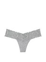 ヴィクトリアシークレット STRETCH COTTONレースウエストソングパンティーLace-waist Thong Panty