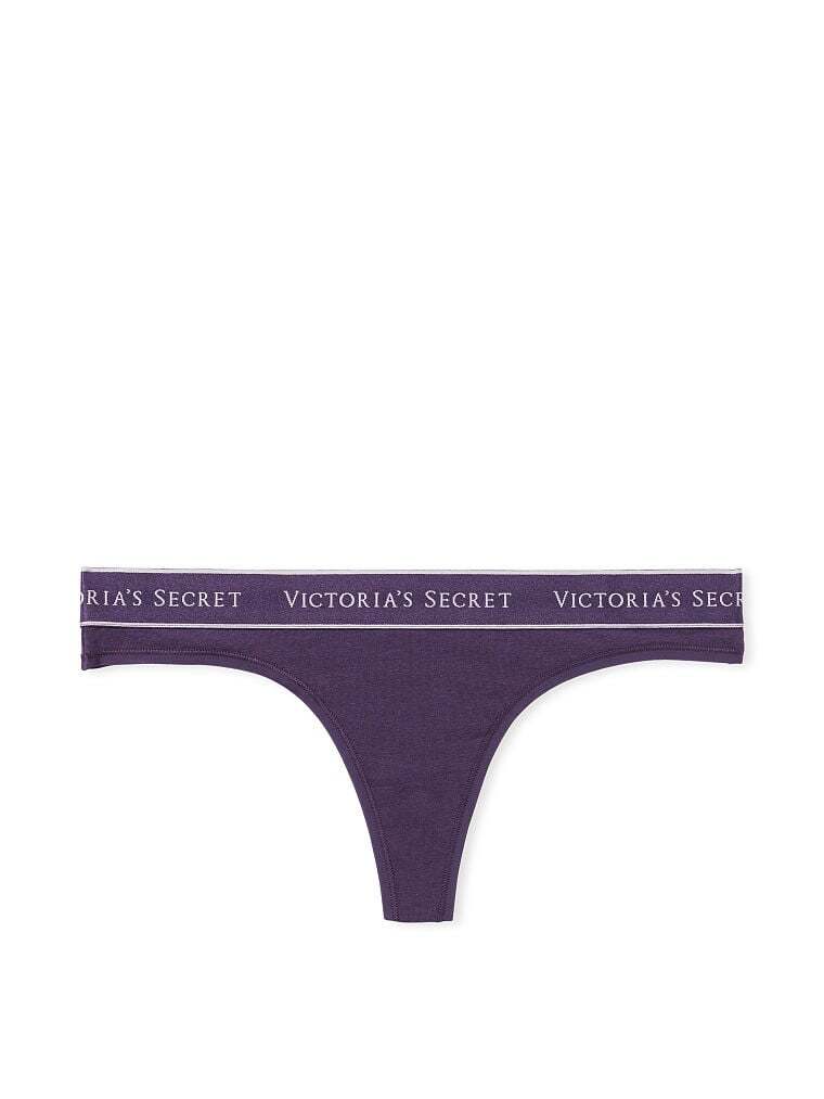 ヴィクトリアシークレット STRETCH COTTONロゴコットンソングパンティーLogo Cotton Thong Panty