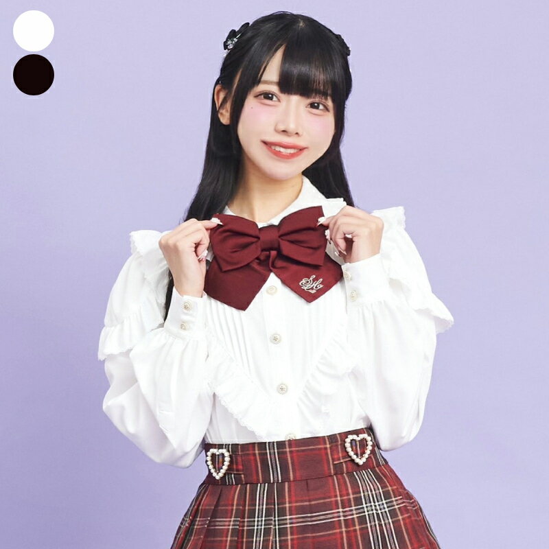 ★ピンタックヨークシャツ1/5 18:00マークダウン9/10 12:00 販売スタートsecrethoney　シークレットハニー　シーハニ　量産型　レディース　ガーリー　長袖　ホワイト　白　ブラック　黒