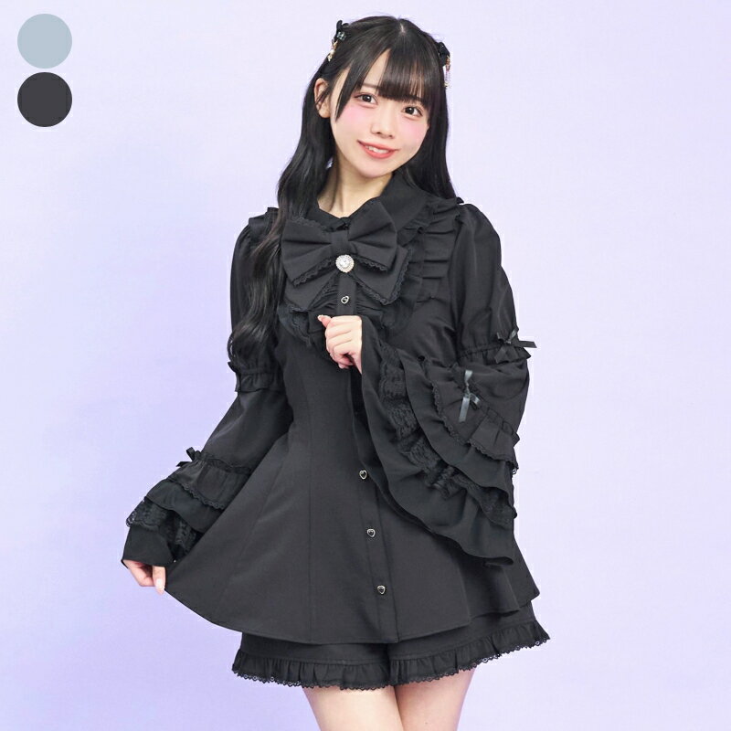 ボリューム姫袖セットアップ1/28 12:00 販売スタートsecrethoney　シークレットハニー　シーハニ　量産型　レディース　ガーリー　長袖　無地　ブル...