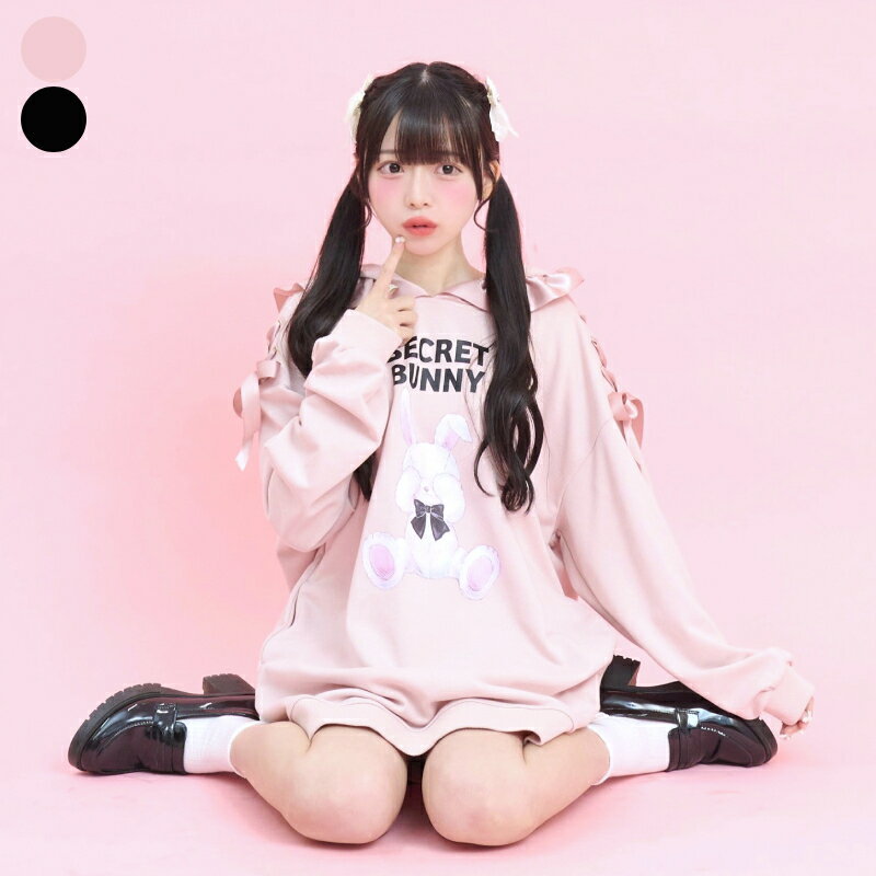 プリントパーカーワンピース2/27 12:00 販売スタートsecrethoney シークレットハニー シーハニ 量産型 レディース ガーリー ピンク 黒 ブラック