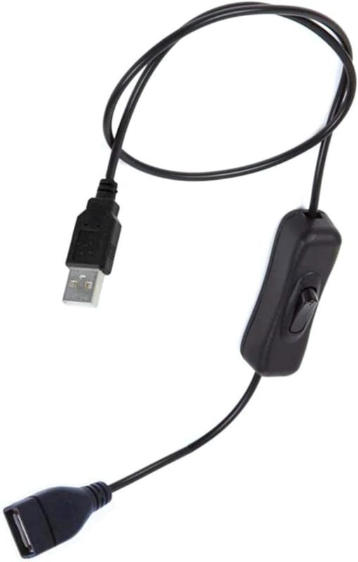 USB A オス メス 延長ケーブル 1m、2m ON/OFF スイッチ付き データ転送をサポート黒/ホワイト