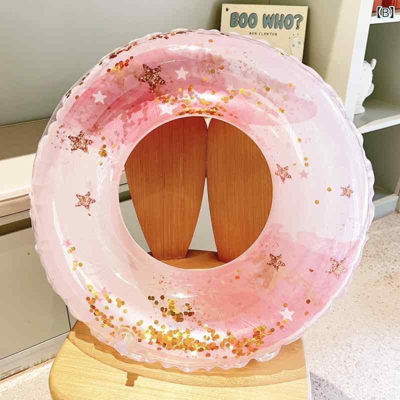 浮き輪 レディース メンズ キッズ スパンコール キラキラ 二重構造 厚手 浮き具 プ...