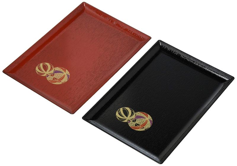 中谷兄弟商会 山中漆器 名刺盆ペア 黒/朱 てまり 33-5201