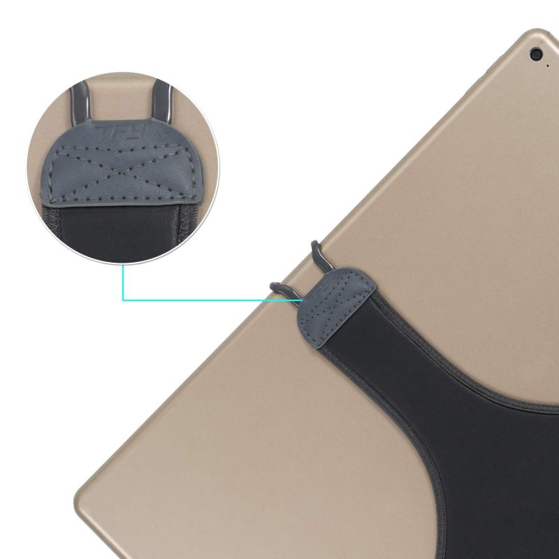 TFYハンドストラップホルダーフィンガーグリップソフトPU、iPad Pro 12.9インチなどに対応 (グレー)