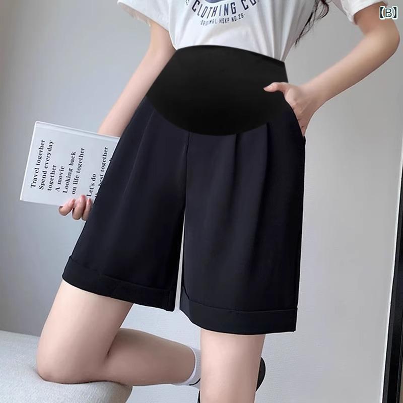 マタニティショーツ 夏 薄手 大きめサイズ ゆったり ワイドパンツ 妊娠初期 ボトム...