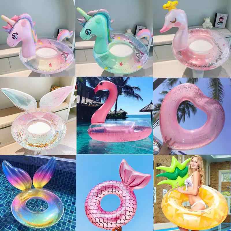 ・カテゴリ: 游泳圈・対象: 成人・素材: 環境配慮型PVC・素材の厚さ: 厚手・柄: プリント・着用シーン: プール、水遊び・カラー展開: スパンコールフラミンゴ、スパンコールハート、レインボーウィングスパンコールマーメイド、スパンコールクラウンウィングスワン、ピンククリスタルマーメイド、グリーンクリスタルマーメイド、ピンクスパンコールレインボーホースアームリング、グリーンスパンコールレインボーホースアームリング、スパンコールクラウンスワンアームリング、ハンドル付きスパンコールレインボーマーメイド、透明スパンコールマーメイド、スパンコール半透明プリンセスホース、スパンコールファンタジーマーメイド、スパンコールキッズ恐竜、韓国風ハート浮き輪、スパンコールキッズユニコーン、背もたれ付きパイナップル、背もたれハンドル付きスイカ、背もたれハンドル付きレモン、背もたれハンドル付きアボカド、透明フラワー浮き輪、ピンクバタフライマーメイドアームリング・サイズ展開: 70サイズ（体重17.5-35kg対象）、90サイズ（体重40-75kg対象）、110サイズ（体重55-90kg対象）、120サイズ（体重60-130kg対象・寝そべり可能）・空気入れ仕様: 手動