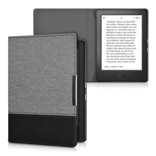 kwmobile Kobo Aura H2O Edition 1対応 ケース - キャンバス 電子書籍カバー - オートスリープ reader 保護ケース 対応 kwmobile Kobo Aura H2O Edition 1対応 ケース - キャンバス 電子書籍カバー - オートスリープ reader 保護ケース 対応