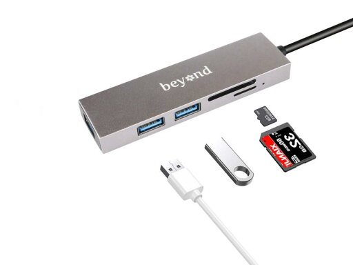 Beyond USB Cドッキングステーション, Type C ドッキングステーション 5-in-1 USB Cアダプター、SD/TFカードリーダー付き、3つのUSB 3.0ポート、MacBook Pro 2016/2017/2018/2019、Thin Beyond USB Cドッキングステーション, Type C ドッキングステーション 5-in-1 USB Cアダプター、SD/TFカードリーダー付き、3つのUSB 3.0ポート、MacBook Pro 2016/2017/2018/2019、Thin