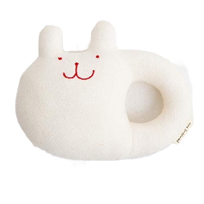 Maternity Foods - Y-1026 pompkins BABY オーガニックコットン100％【うさぎ・くま・わんこシリーズ】ガラガラ がらがら 日本製 (ナチュラル (うさぎ))