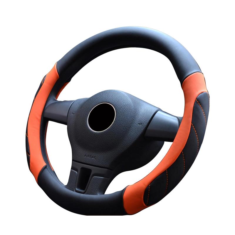 ontto ハンドルカバー ステアイングカバー フィット感を重視 スポーツ風 触感よく 38cm Mサイズ 汚れ防止 汗を吸収でき 通気性がよく マイクロファイバー革