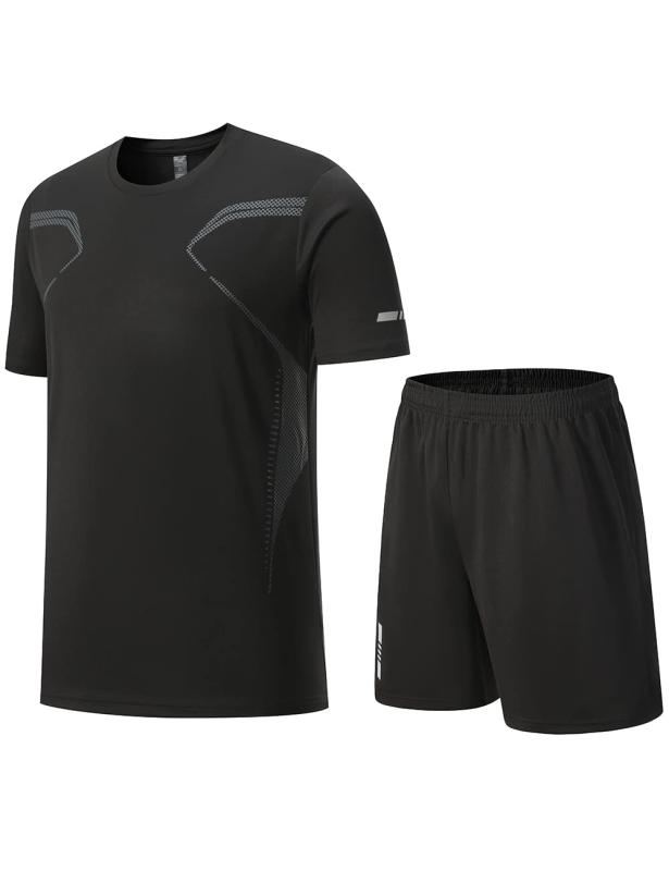 [Wisdom Leaves] 上下セット メンズ 半袖tシャツ ショートパンツ ランニングウェア トレーニングウェア スポーツウェア カジュアル 薄手 吸汗速乾 無地 通気防臭夏 部屋着 大きいサイズ