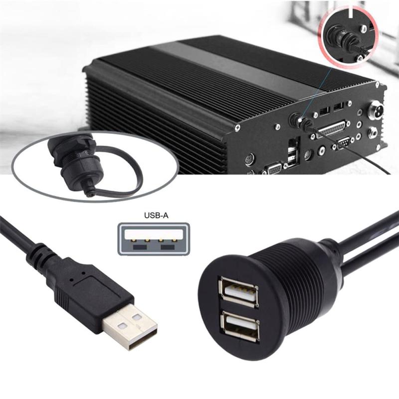 Cablecc防水防塵480 Mbps USB 2.0 A型オス・メスハブ拡張データケーブル車パネル取付設計1 m