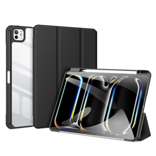 For iPad Pro 11インチ(2024、第5世代) ケース カバー ペンホルダー付き 全保護ケース 軽量 薄型 TPU キズ防止 裏全透明カバー 三つ折りスマート オートスリープ機能(black) For iPad Pro 11インチ(2024、第5世代) ケース カバー ペンホルダー付き 全保護ケース 軽量 薄型 TPU キズ防止 裏全透明カバー 三つ折りスマート オートスリープ機能(black)