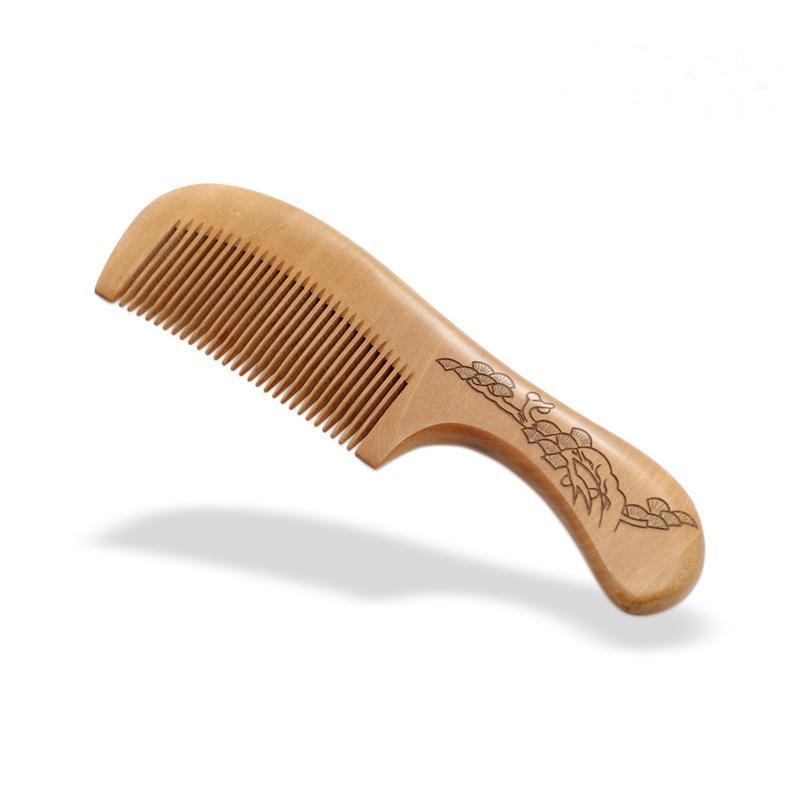 櫛 桃木製 ウッドコーム 大型 家庭用 自宅用 静電気防止 帯電防止 頭皮マッサージ 頭皮ケア 美髪 ヘアケア 高品質 高級感 天然素材 ギフト プレゼント
