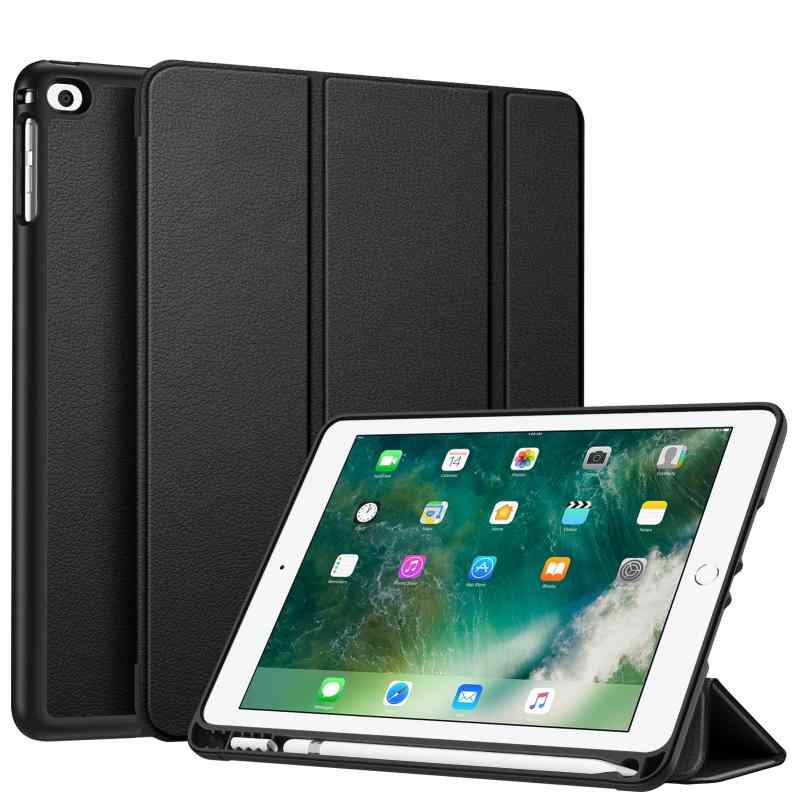 Fintie for iPad 9.7 2018 2017 ケース Apple Pencil 収納可能 ペンホルダー付き 軽量 超薄 三つ折 スタンド オートスリープ機能付き iPad 9.7 第6世代 / 第5世代 対応 (モデル番号A1822、A18