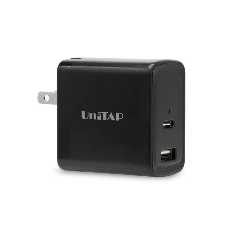 プリンストン UniTAP 急速充電器 PD65W Type-Cケーブル付き給電アダプター 2ポート USB-A USB-C GaN 窒化ガリウム 折りたたみ式プラグ PPS-PD65AG定格出力（Type-C） : 5V/3A, 9V/3...