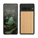 kwmobile スマホケース Google Pixel 7 Pro対応 ケース - 木製 携帯ケース TPUバンパー - ナチュラル ウッド スタイル