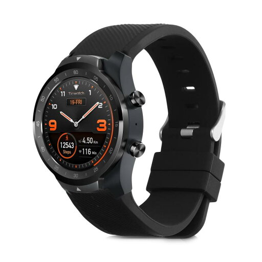 kwmobile 交換ベルト Ticwatch Pro Smartwatch対応 バンド - シリコンバンド ソフト TPU 耐久性 黒色 kwmobile 交換ベルト Ticwatch Pro Smartwatch対応 バンド - シリコンバンド ソフト TPU 耐久性 黒色