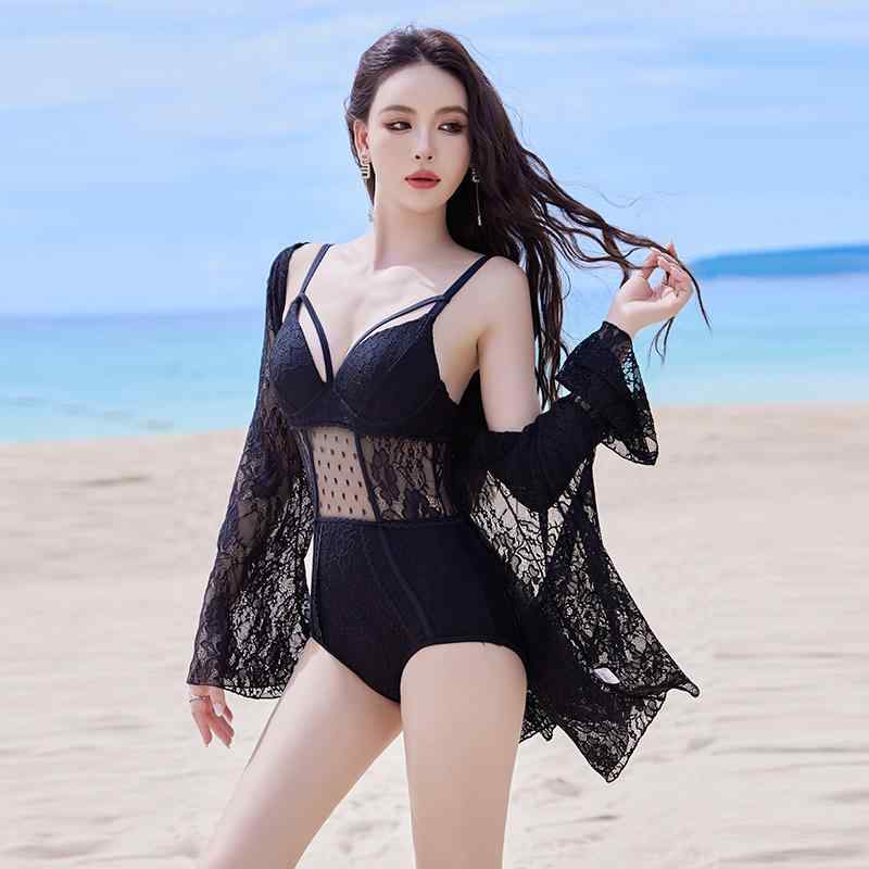 水着 レディース ファッション 夏 夏 ブラック ホワイト カジュアル 長袖 三角 ワンピース 黒 白