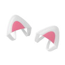 kwmobile 2x Overear Headphone対応 猫耳ヘッドホン - アタッチメント 後付け シリコン 幅2.5-3.8cmまで 白色/ダークピンク