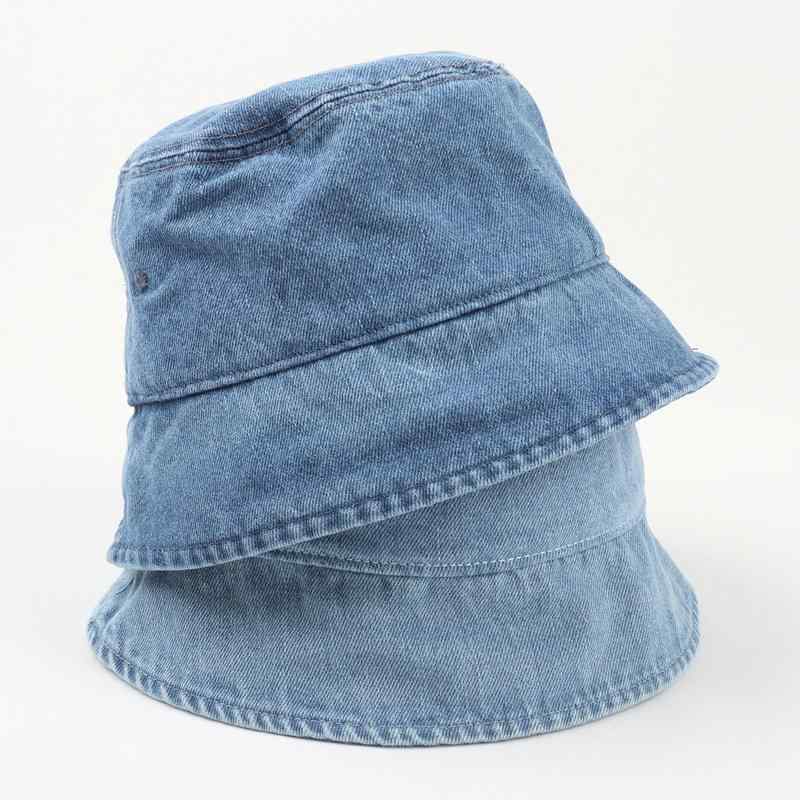 バケットハット レディース 女性用 デニム コットン レトロ ウォッシュ加工 ユーズド加工 小顔効果 日..