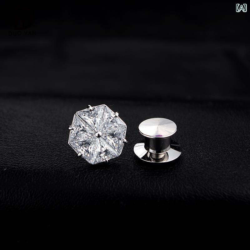 セキュアデポのシャツ ブローチ おしゃれ 服装飾 美しい 精巧 スノーフレーク カラー ピン ブローチ 露出 防止 固定 バックル 男性 女性 スーツ ネック 装飾 コサージュ｜アングル2