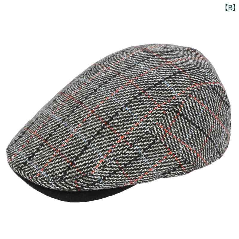 レディース 秋 冬 ウール ハンチング帽 おしゃれ ブレンド フォワード ハット 黒 グレー レトロ ファッション ピーク キャップ 文学 ベレー 帽