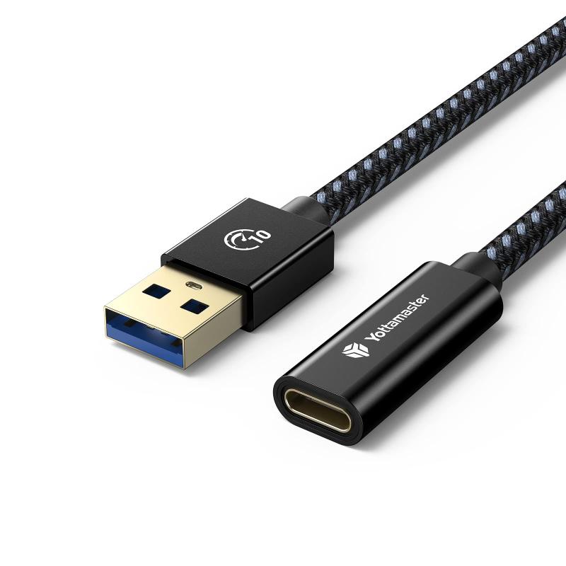 Yottamaster USB 変換アダプタ USB3.1 Gen2 変換ケーブル 10Gbps高速データ転送 ブラック