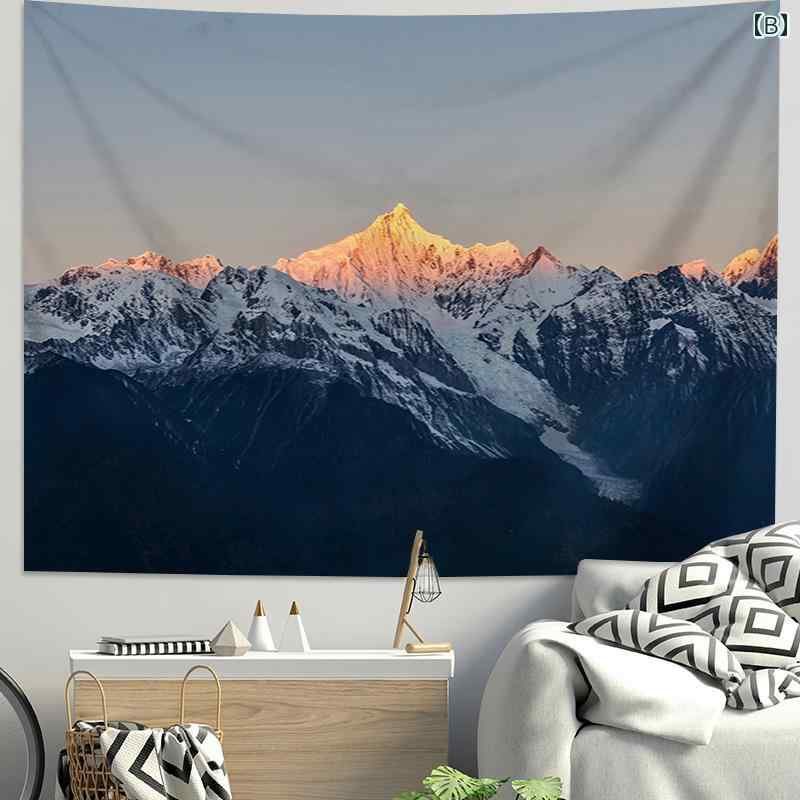 タペストリー 壁掛け ウォールデコ 山岳風景 北欧 インテリア 背景 写真撮影 室内装飾品 おしゃれ ユニーク アート 2