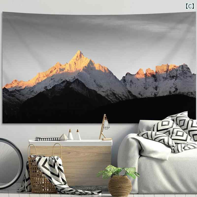 タペストリー 壁掛け ウォールデコ 山岳風景 北欧 インテリア 背景 写真撮影 室内装飾品 おしゃれ ユニーク アート 3