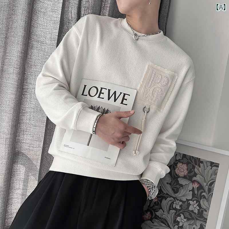 シャツ メンズ カジュアル ワッフル スウェットシャツ 春秋真 ホット ハイエンド インナーウェア 冬