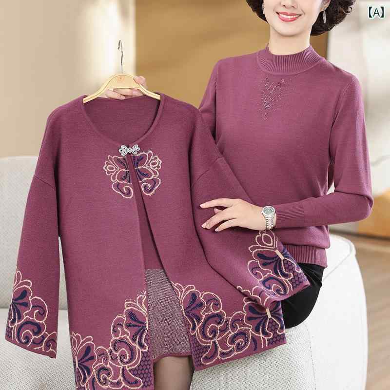 ウール トップス スーツ レディース 春秋 カーディガン セットアップ セット エレガント 上品 きれいめ 大人っぽい