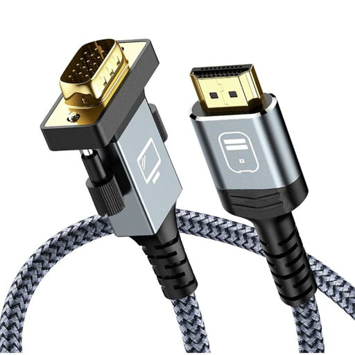 HDMI - VGAケーブル1M ートアルミニウム合金シェルナイロン編組&金メッキサポート 1080P/60HZ HDMI オス to VGA オス ラップトップ, PC, モニター, プロジェクター, HDTVなどに対応 HDMI - VGAケーブル1M ートアルミニウム合金シェルナイロン編組&金メッキサポート 1080P/60HZ HDMI オス to VGA オス ラップトップ, PC, モニター, プロジェクター, HDTVなどに対応