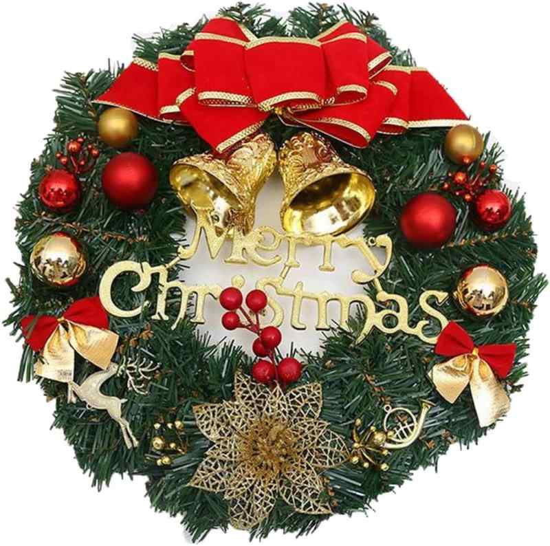 JUTOSU 豪華版 クリスマス 飾り クリスマスリース 花輪 玄関リース 壁掛け クリスマス花輪 Christmas Wreath Xmas Decoration クリスマス飾り 正月飾り 新年飾り ガーランド 庭園飾り ぶら下げ飾り クラ