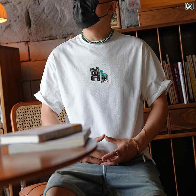 Rakuten - Tシャツ 半袖 シンプル カジュアル おしゃれ スタイリッシュ 普段着 デイリー メンズ ファッション 大きめサイズ 夏
