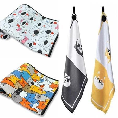 ゴルフ用品 マグネット式 ゴルフタオル スポーツタオル ゴルフクラブ ゴルフボール 拭き コース ラウンド 練習 マイクロファイバー 吸水性