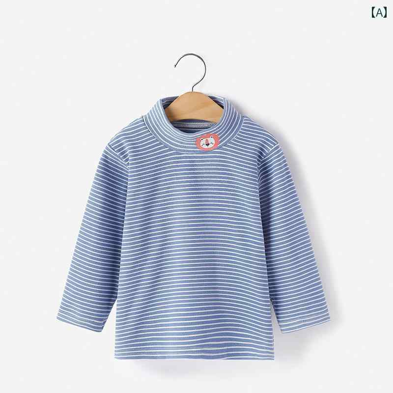 シャツ 子供用 Tシャツ 秋冬 長袖 ミドル ハイネック 女児 ボト ベビー 服 冬服 ベビートップス 男の子..