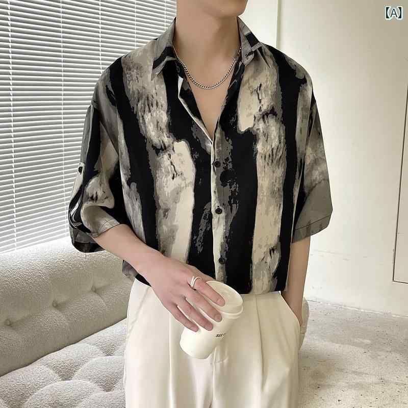 Other - 柄シャツ メンズ 半袖シャツ 韓国 おしゃれ アーバン シンプル 着やい スタイリッシュ 快適 ビジネス レジャー ディナー 衣装
