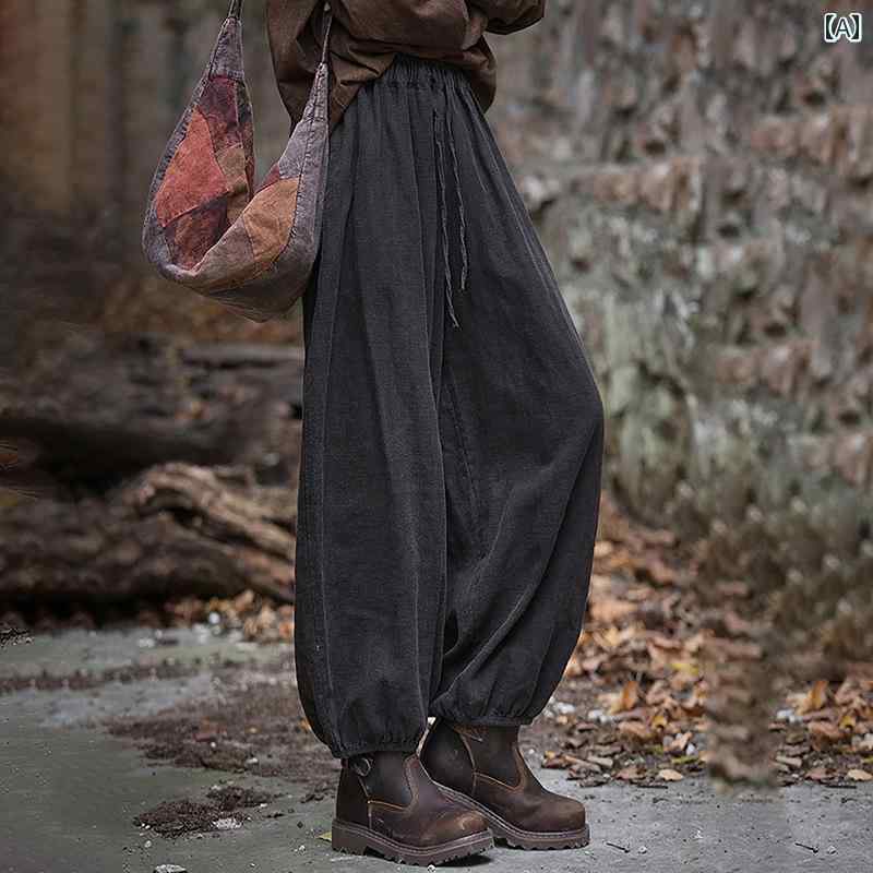 Linen, Hemp - パンツ レディース ボトムス ラミー ディストレス ト サルエル レディース 春秋 コットンリネン レディース 文学 キャロット レディース 九分丈