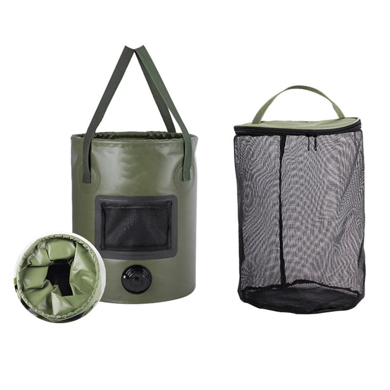 Yoseka 折り畳みバケツ 折りたたみフローティングスカリ バケツ 折り畳み 釣り 活かし 折りたたみバケツ 洗車 バケツ キャンプ 釣り用バケツ アウトドア 持ち運び 釣り バッグ