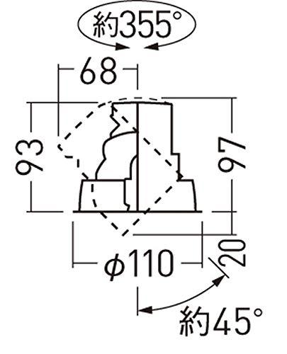 パナソニック TOLSO SERIES LEDスポットライト 配光調整機能付 φ100 200形 一般光色 ブラック 温白色 NTS62002B